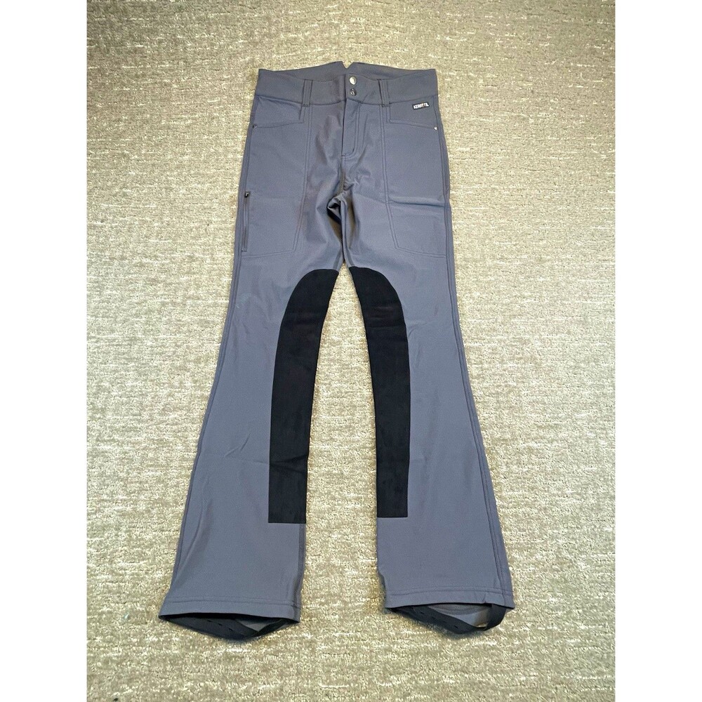 Kerrits Women's Knee Patch Riding Breeches Gray/Black Size M Nylon cowgirl horse